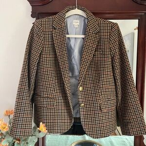 J. Crew Women's Brown Houndstooth Blazer